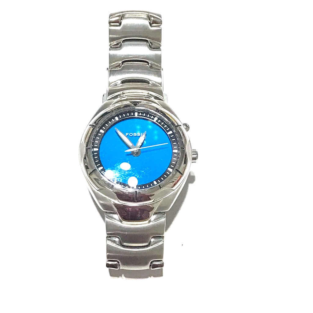 Fossil Blue Stainless Steel Mens Watch  Used